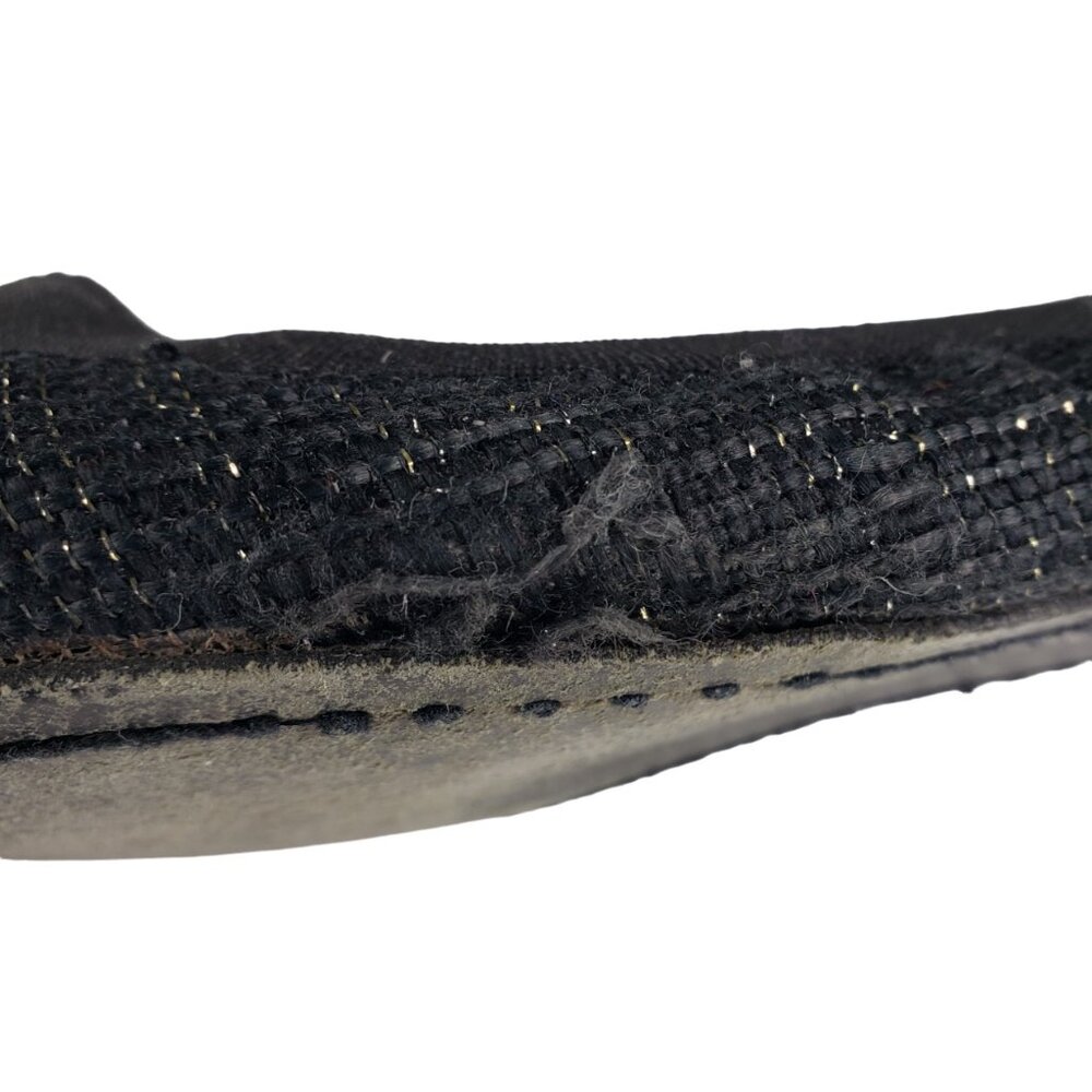 Tory Burch Caroline Arabia Black Elastic Flats 10M, Flaws - Picture 6 of 13